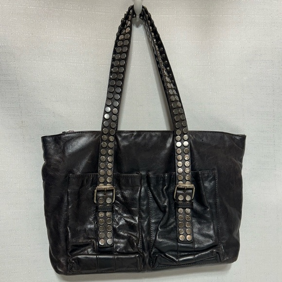 Vintage Orciani Studded Leather Shoulder Bag Black - Picture 16 of 16